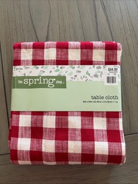 The Spring Shop Red and White Gingham Table Cloth